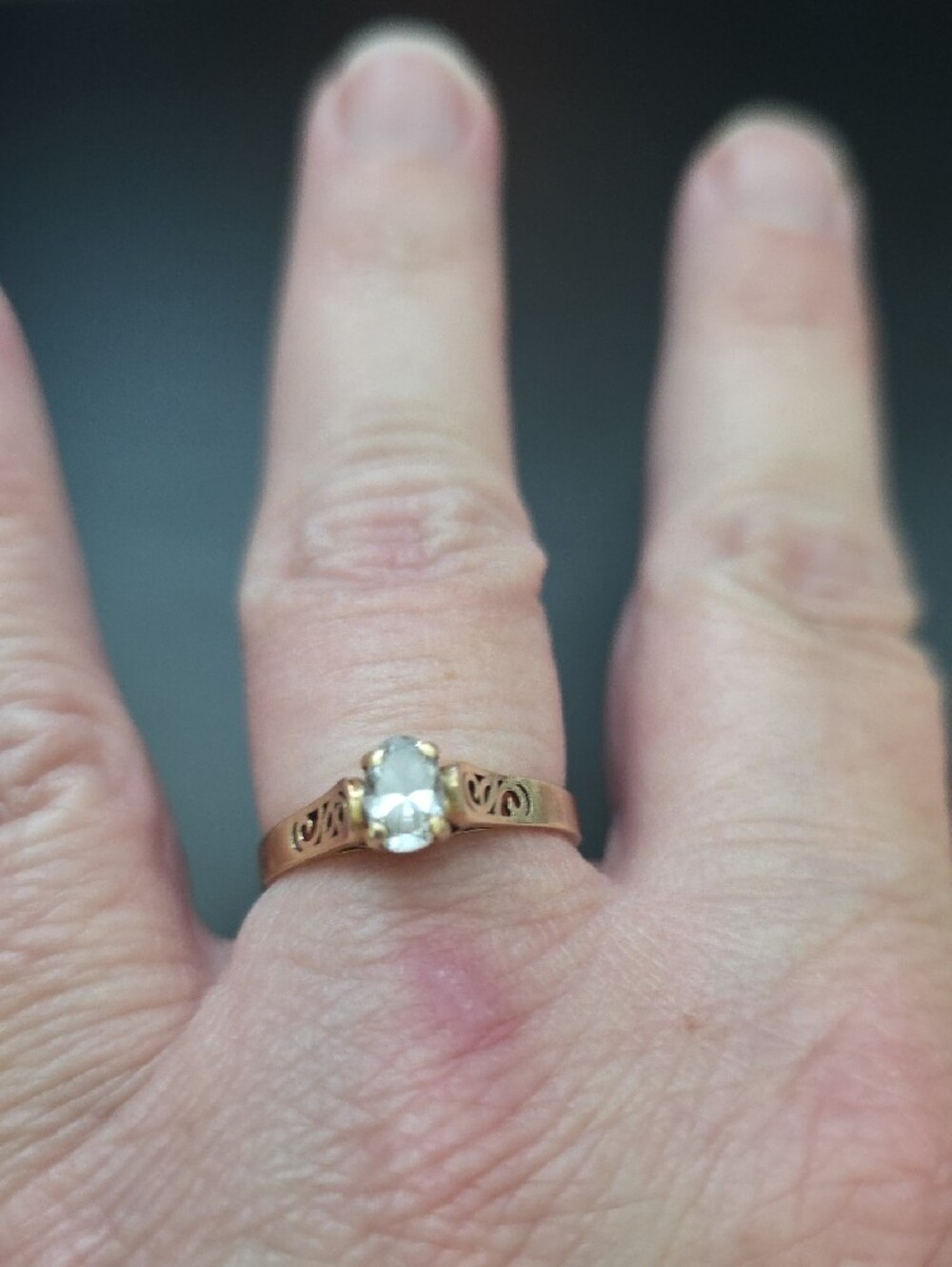 Women's 14K Gold CZ Filigree Ring - Unbranded - Picture 3 of 11